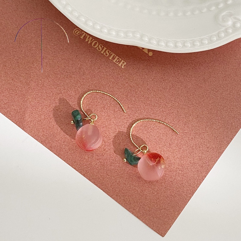 Bông tai hình quả đào dễ thương cho nữ