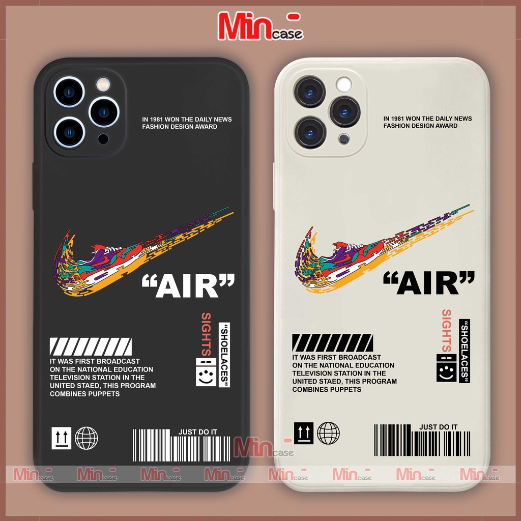 Ốp lưng iPhone Nike cạnh viền vuông silicon mềm dẻo cho iphone 6/6s/7/8/X/XS/XR/11/12/13 Pro Plus Max cute dễ thương