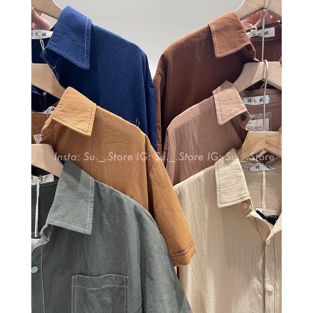 Váy sơ mi thô túi ngực trơn V652 SUSTORE