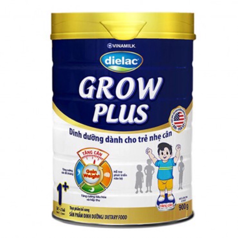 Sữa bột Dielac Grow Plus 1+ xanh lon 900g