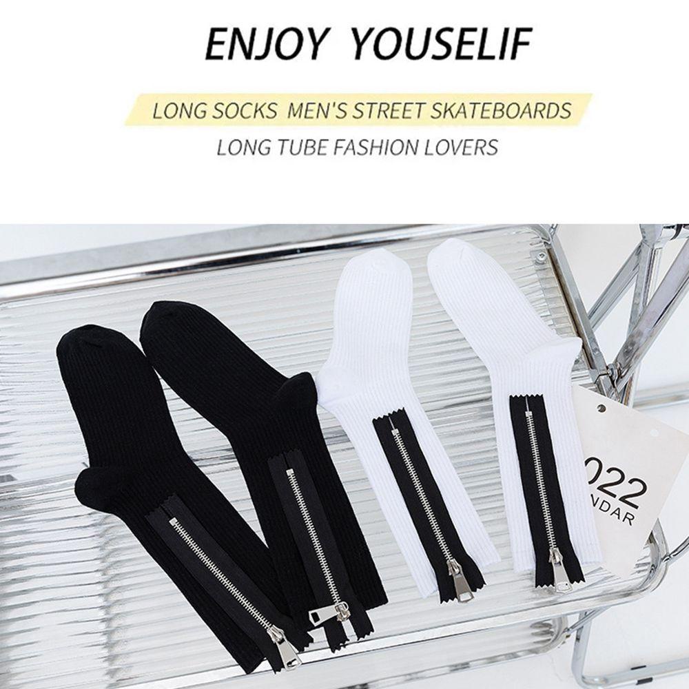 AROMA Vớ Thể Thao Có Khóa Kéo Phong Cách Harajuku Thời Trang Thu Đông Cho Nữ