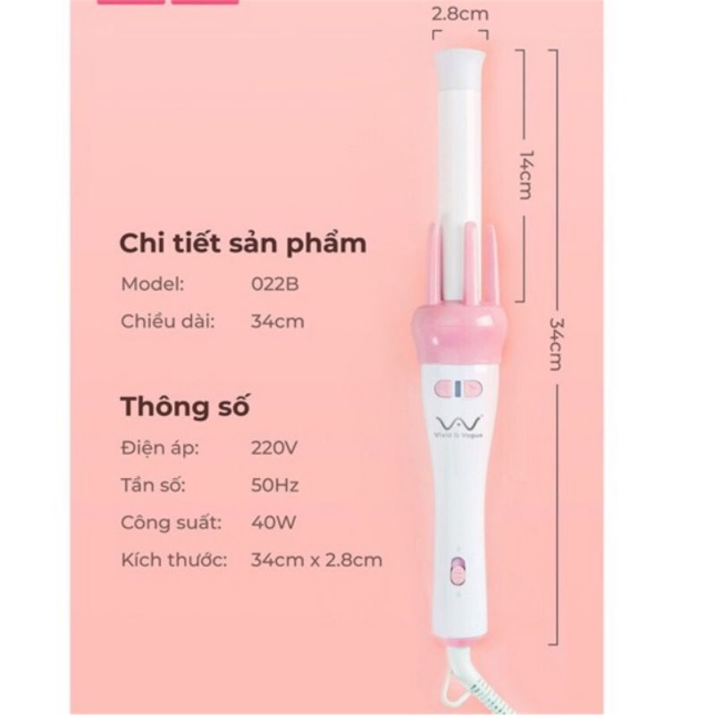 Máy Làm Xoăn Tóc Trục Xoay Vivid&amp;Vgue[ Shop Cam Kết Chỉ Bán Hàng Loại 1]