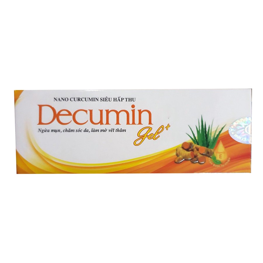 Kem gel ngừa mụn làm mờ vết thâm Nano Curcumin siêu hấp thu Decumin - Tuýp 25g