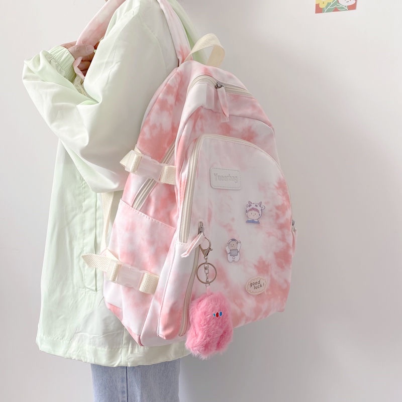 Balo loang màu chống thấm nước tặng kèm 5 pin cài+ 1 gấu treo