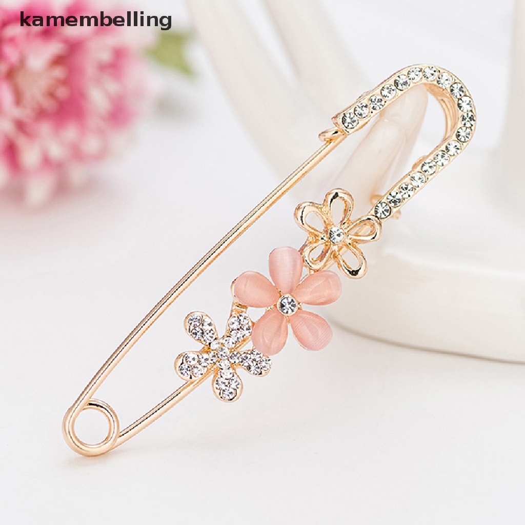 Kamembelling Kẹp Cài Khăn Choàng / Áo Khoác Cardigan / Đầm Bằng Kim Loại Đính Đá Pha Lê Thời Trang An Toàn
