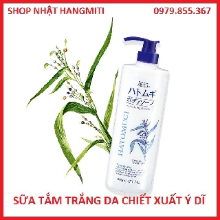 Sữa tắm dưỡng trắng da chiết xuất ý dĩ Hatomugi Nhật Bản chai 800ml
