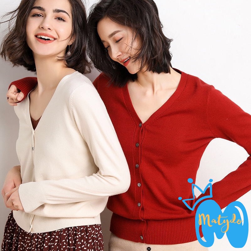 Áo len nữ cardigan MATYDO mềm mại áo khoác len nữ thu đông mỏng dáng ngắn thời trang nhiều màu sắc từ 40-55kg