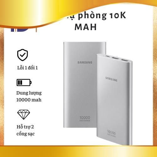 Sạc dự phòng Samsung 10000 mAh Type C vỏ hơp kim nhôm sạc siêu nhanh, hỗ trợ 2 cổng sạc