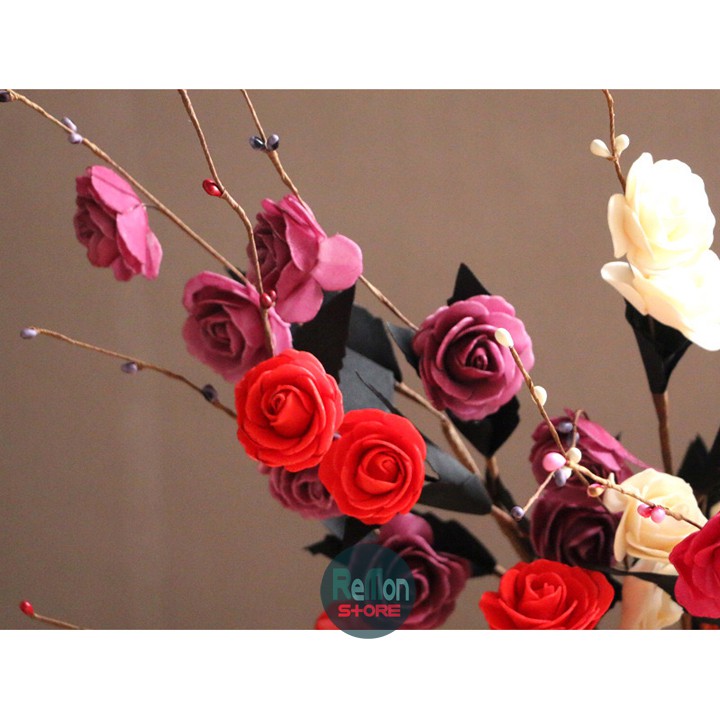 Hoa hồng baby có nụ style retro vintage hoa cao cấp trang trí nhà cửa tiệc cưới, đạo cụ chụp ảnh