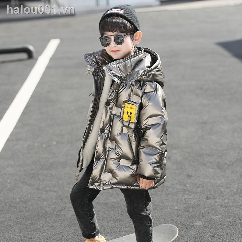 Áo khoác phao dáng dài giữ ấm thời trang sành điệu cho bé trai
