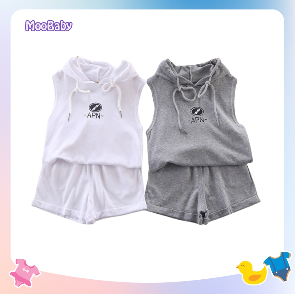Bộ Ba Lỗ Sát Nách Bé Trai In Chứ APN, Bộ Đồ Hè Cho Bé Cực Mát Và Phong Cách HipHop - MooBaby Shop
