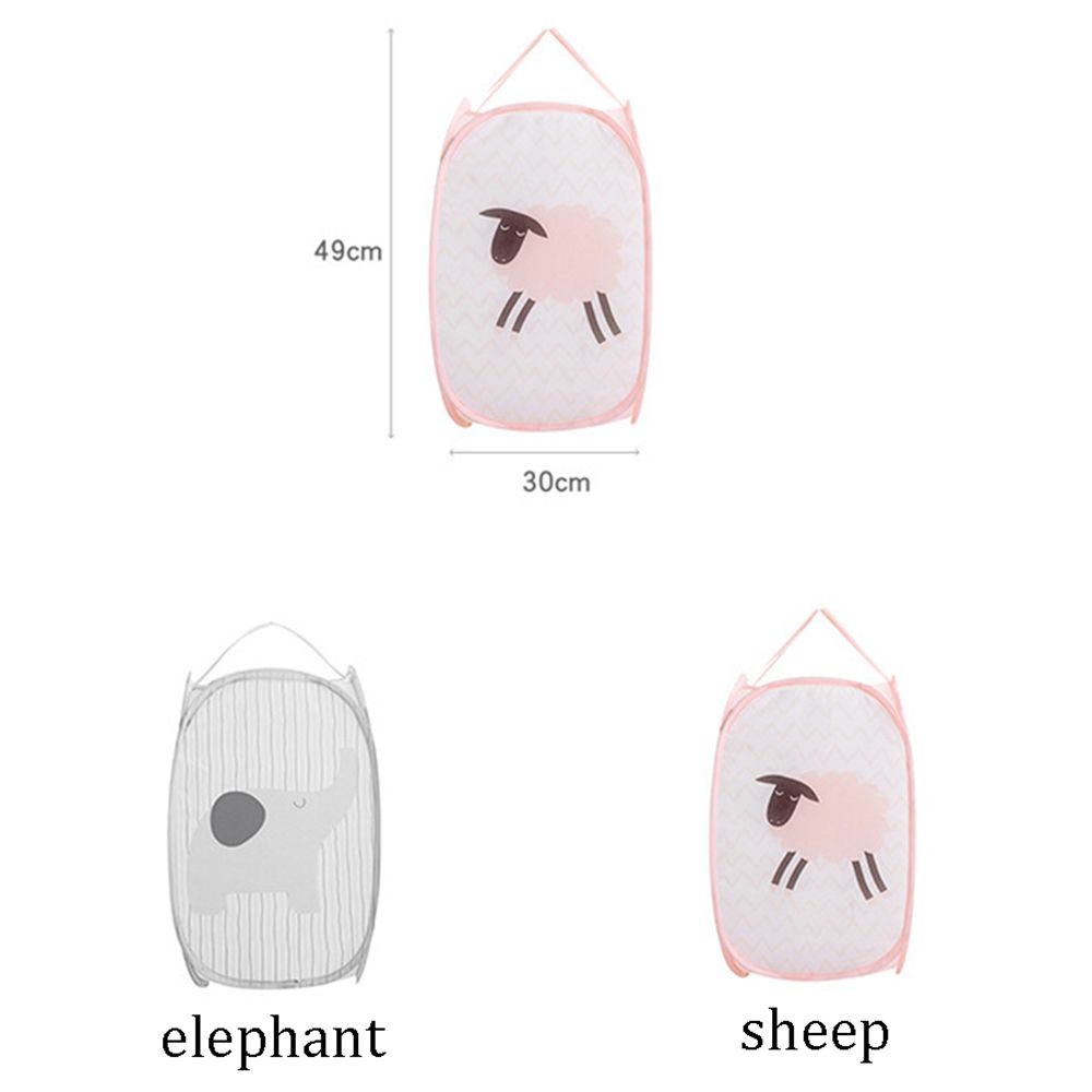 1 Giỏ Lưới Đựng Đồ Giặt Cỡ Lớn In Họa Tiết Hoạt Hình Đa Năng Có Thể Gấp Gọn Tiện Dụng