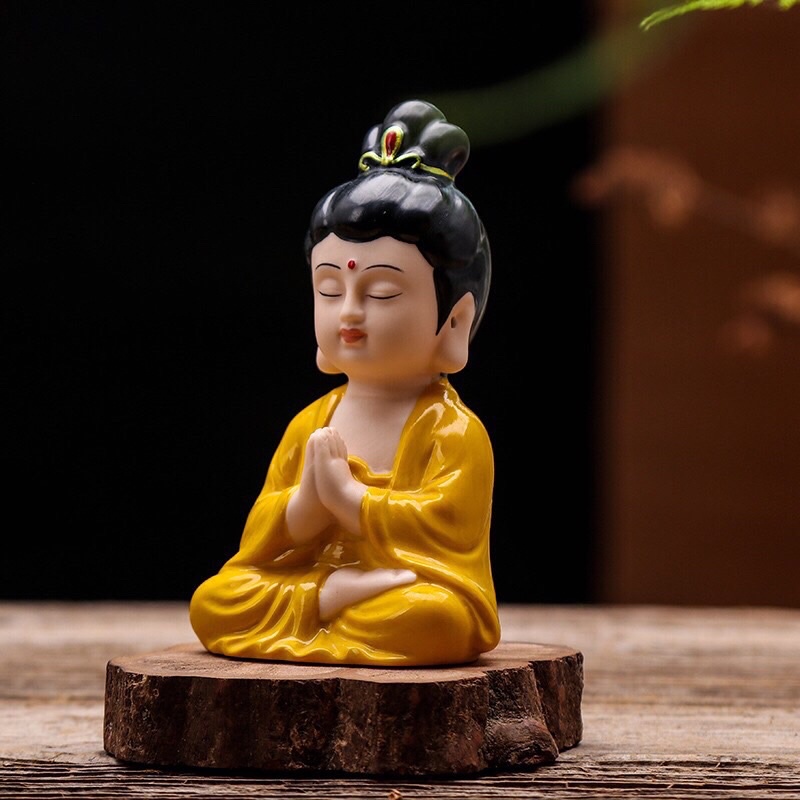 Tượng phật bà quan âm gốm màu