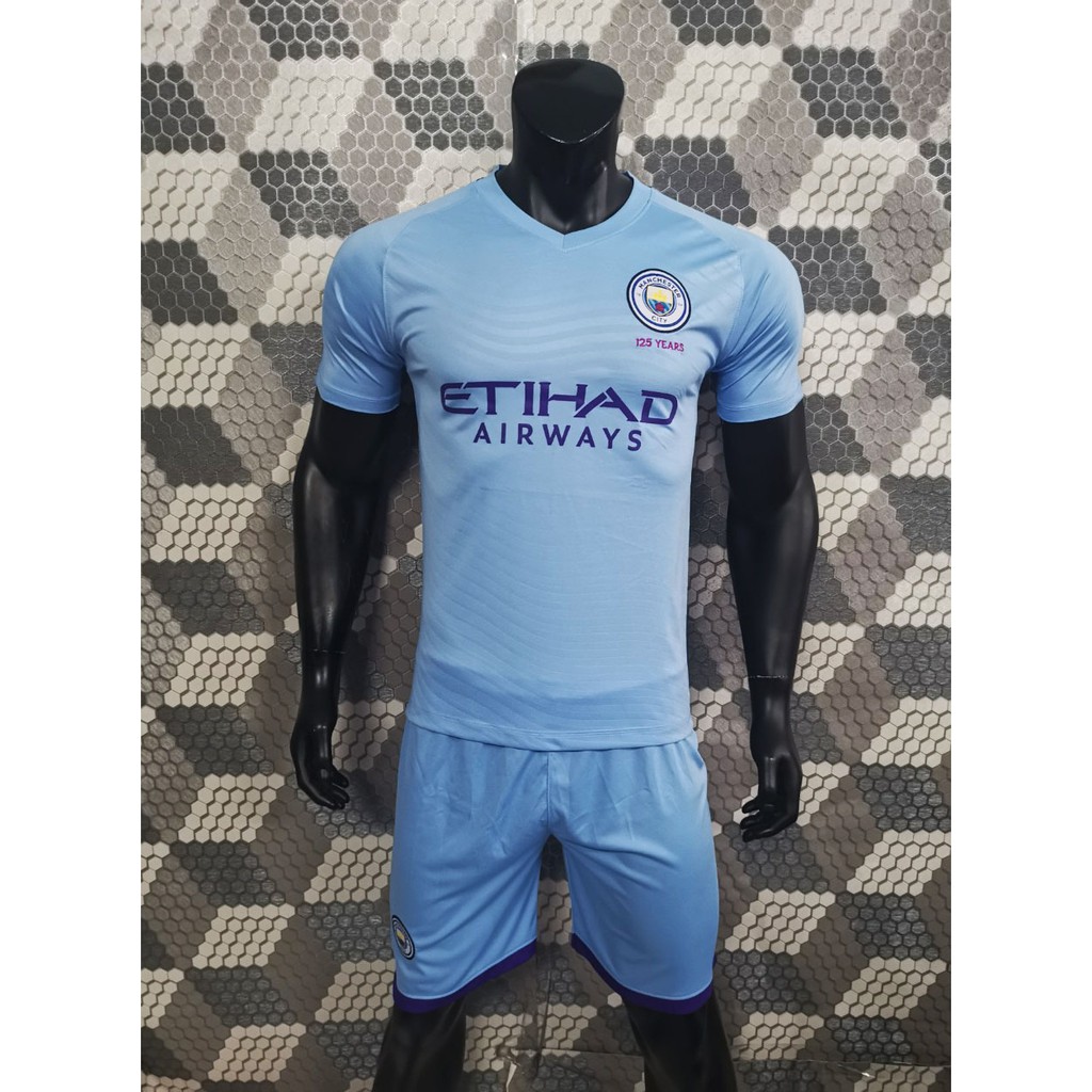 Quần áo đá bóng ngắn tay Man city biển 2019-2020