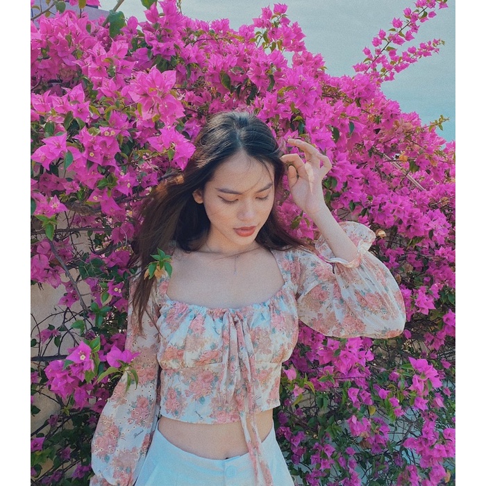 Áo croptop hoa nữ REVER CLOTHINGS Love Rose Top