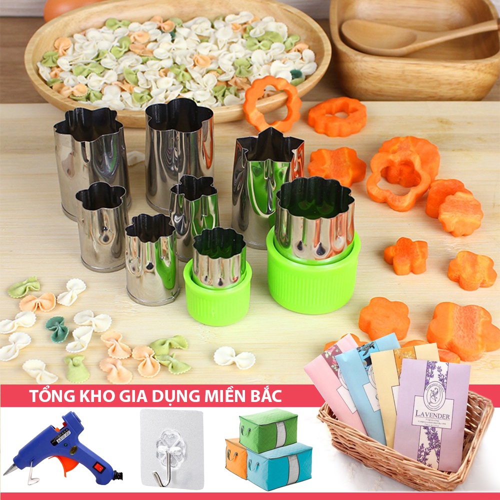 Bộ 9 Khuôn Inox Cắt Tỉa - Khuôn Cắt Đa Năng Tạo Hình Rau Củ - Trái Cây - Bánh - Thạch