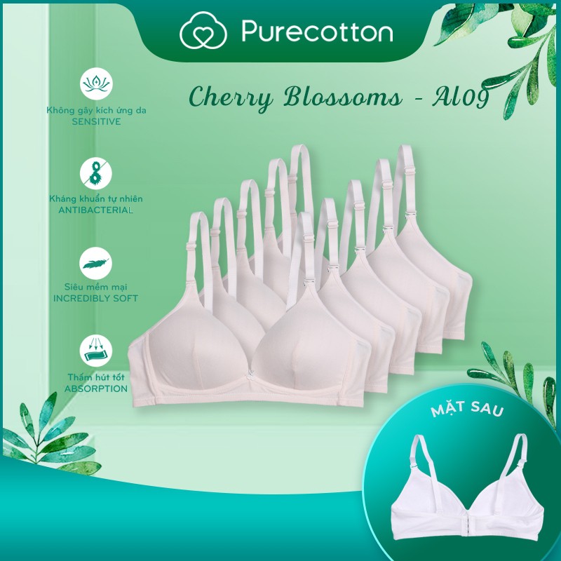 Combo 5 áo lót không gọng Purecotton cho bé gái chất liệu cotton cao cấp kiểu dáng cài sau có đệm mỏng PC021 | BigBuy360 - bigbuy360.vn