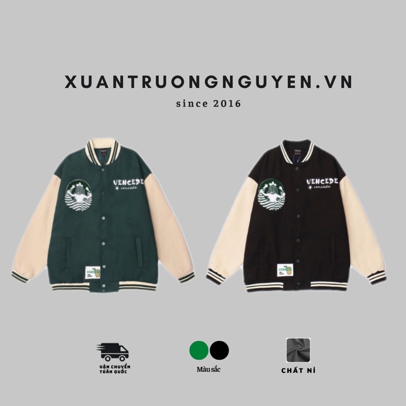 Áo khoác Bomber Varsity Jacket nam nữ Vencede thiết kế mới 2021