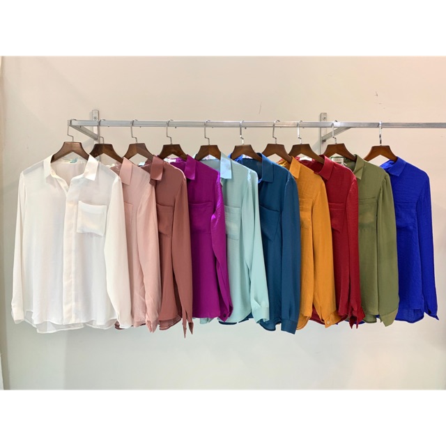 Áo sơ mi lụa basic