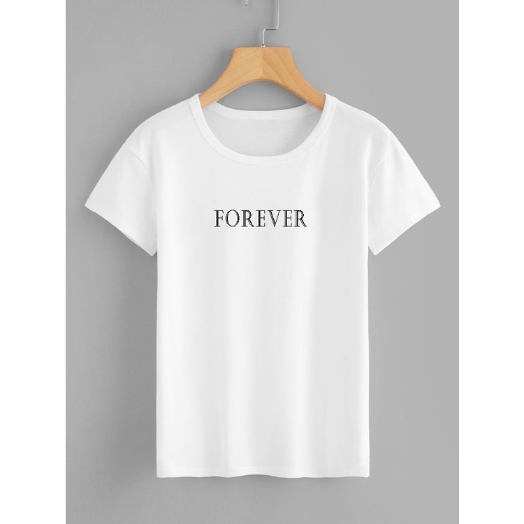 áo phong thun nữ cotton mềm mại dễ chịu thoải mái in chữ forever