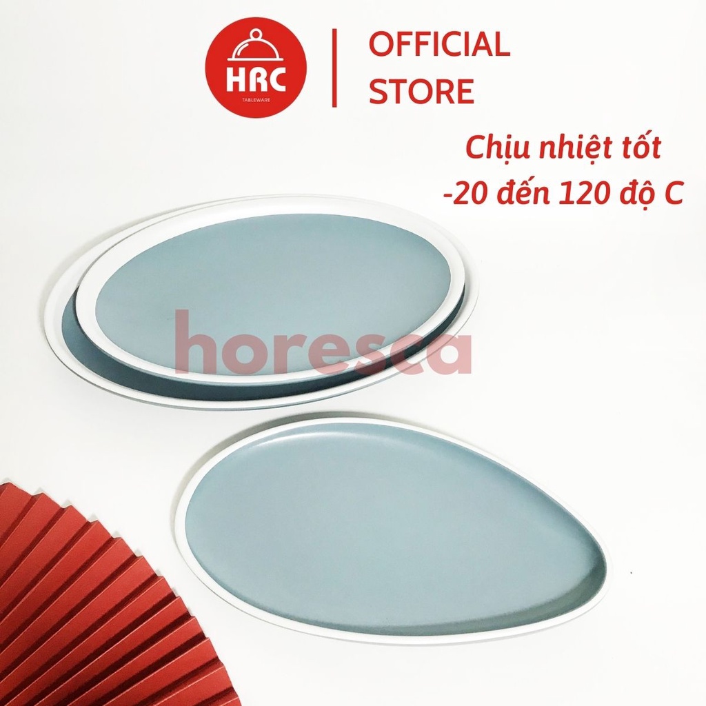 Bộ Đĩa Nhựa Phíp Melamine Giả Gốm Sứ Màu Xanh Dương [SANG TRỌNG] Bộ Kiểu Dáng Độc Đáo Phong Cách Châu Âu