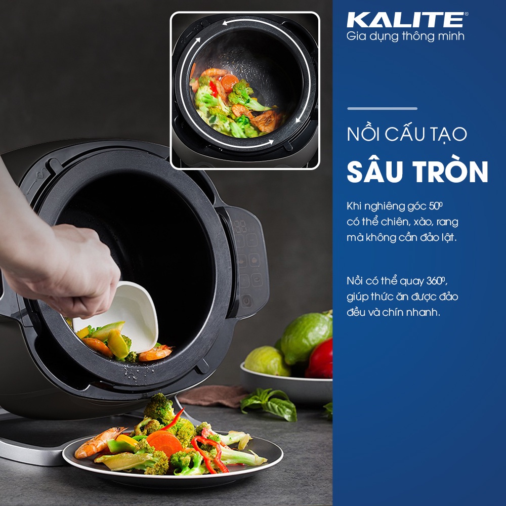 Nồi cao tần vũ trụ Kalite Galaxy chiên xào đa năng dung tích 6L công suất 2000W - Befoyo