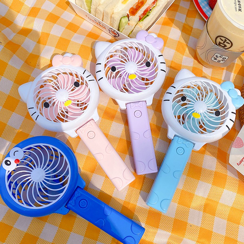 Quạt mini tích điện cầm tay nhỏ gọn 2 chế độ hàn quốc siêu xinh mát dùng 2-4h tích điện kèm pin sạc - Quạt mini 3 chế độ