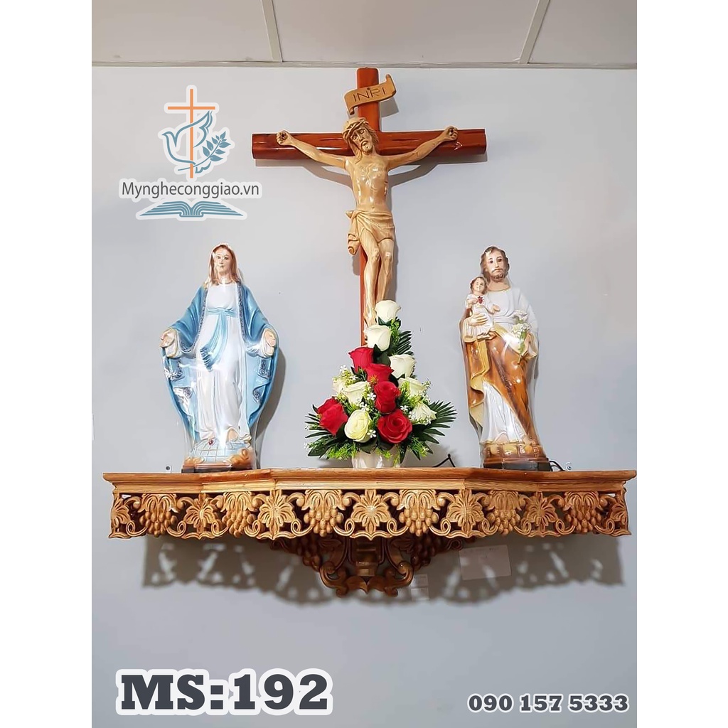 Top Những Mẫu Kệ Gỗ Công Giáo | Bàn Thờ Công Giáo Treo Tường Bằng Gỗ | Bàn Thờ Chúa Lắp Nhà Khách