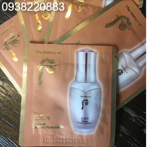 combo 10 gói KEM NỀN TRANG ĐIỂM RADIANT ESSENCE FOUNDATION WHOO