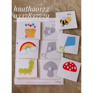 Học liệu cho bé – matching tìm bóng ghép hình- động vật và đồ vật