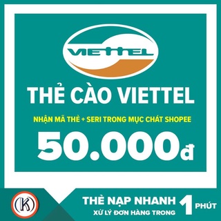 (Có Shopee Video) Thẻ cào Viettel 50k - shop gửi mã thẻ khách tự nạp tiền