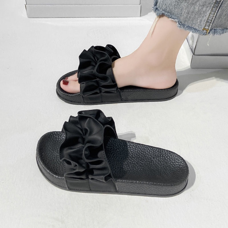 Dép Xỏ Ngón Đế Bằng Phối Ren Xinh Xắn Dành Cho Nữ