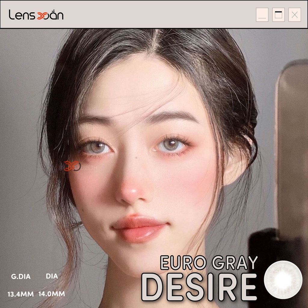 [Mã SKAMA8 giảm 8% đơn từ 300k] KÍNH ÁP TRÒNG DESIRE EURO GRAY CỦA IDOL LENS: XÁM KHÓI TÂY SÁNG| LENS XOẮN