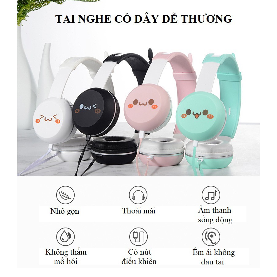 Tai Nghe Có Dây Huqu Y8 - Dễ Thương Thời Trang - Thiết Kế Trẻ Trung, Cá Tính