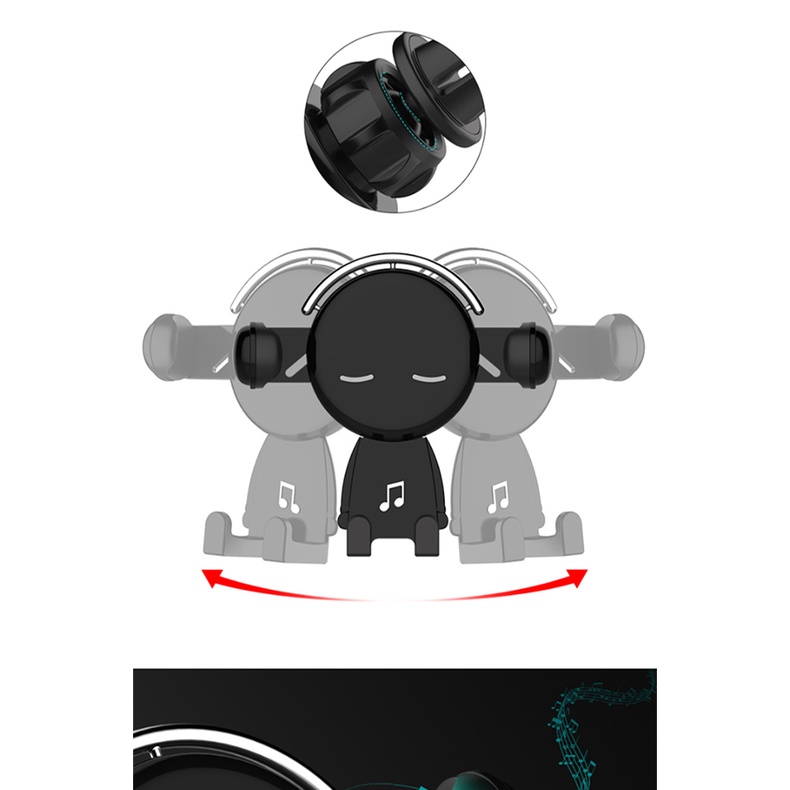 Giá Đỡ Điện Thoại Kẹp Cửa Gió Điều Hoà Ô Tô Hình Mr.Âm Nhạc Độc Đáo Phù Hợp Với Tất Cả Các Loại Xe Ô Tô [Hàng Loại Tốt] | BigBuy360 - bigbuy360.vn