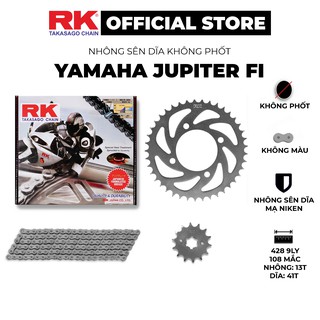 Nhông Sên Dĩa RK Takasago chain dành cho xe máy Yamaha Jupiter Fi, 9 ly thép không phốt cao su