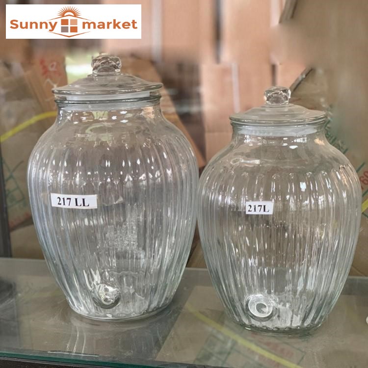 Bình ngâm rươu sâm thủy tinh 217 dung tích 9 lít không van