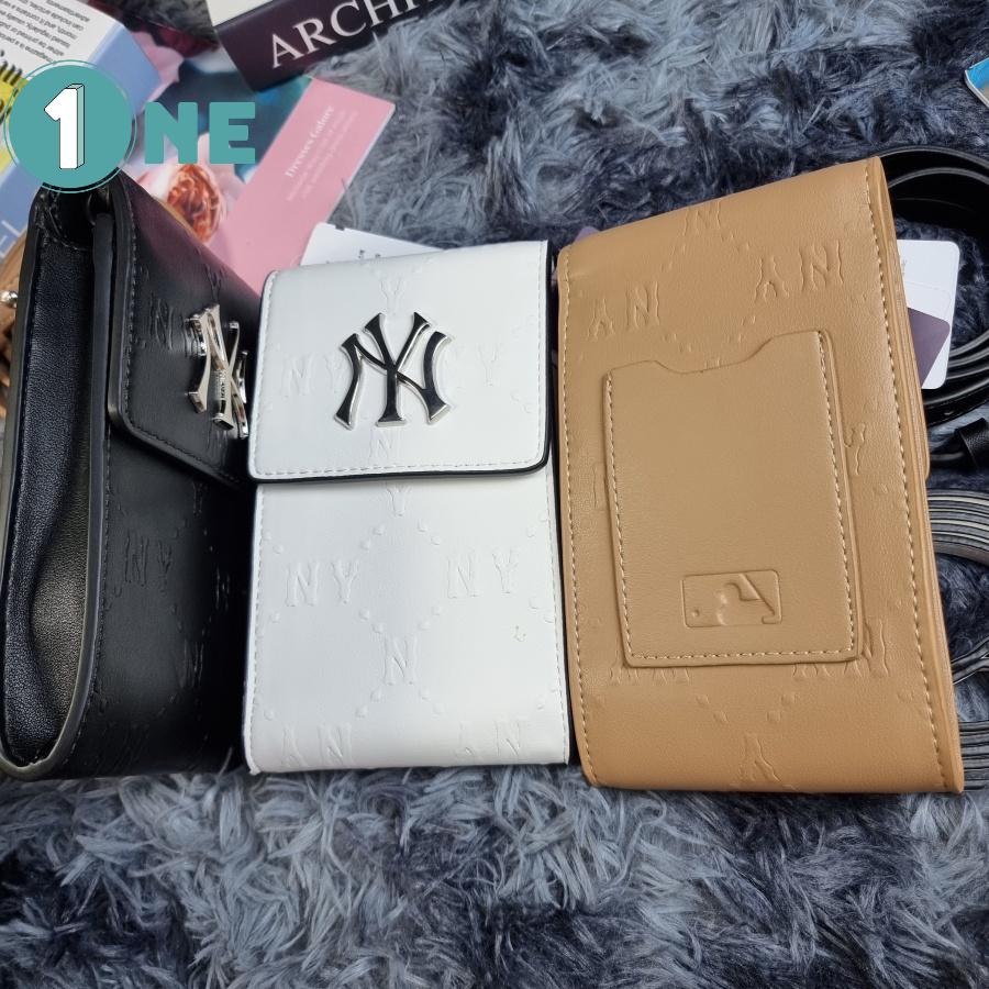 ( Chuẩn Hãng ) Túi Da Mini MLB NY Monogram Diamond Embo Cell Phone Cross Bag Full Tag Mac