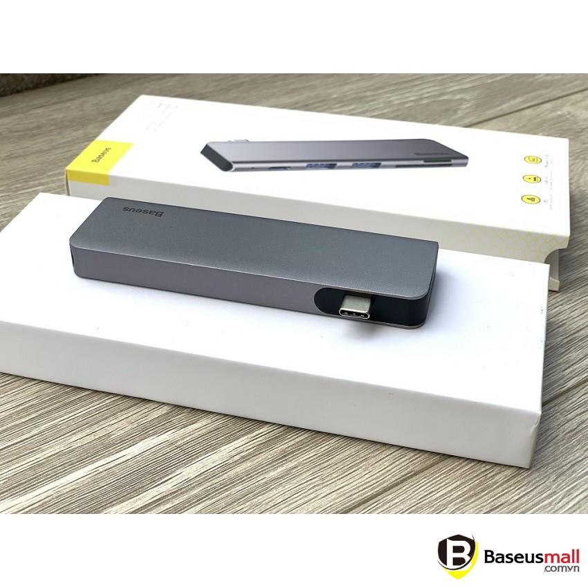 Baseus -BaseusMall VN Bộ Hub chuyển đổi 5 trong 1 Baseus Harmonica Type C to USB 3.0, TF/SD, Type C PD Adapter