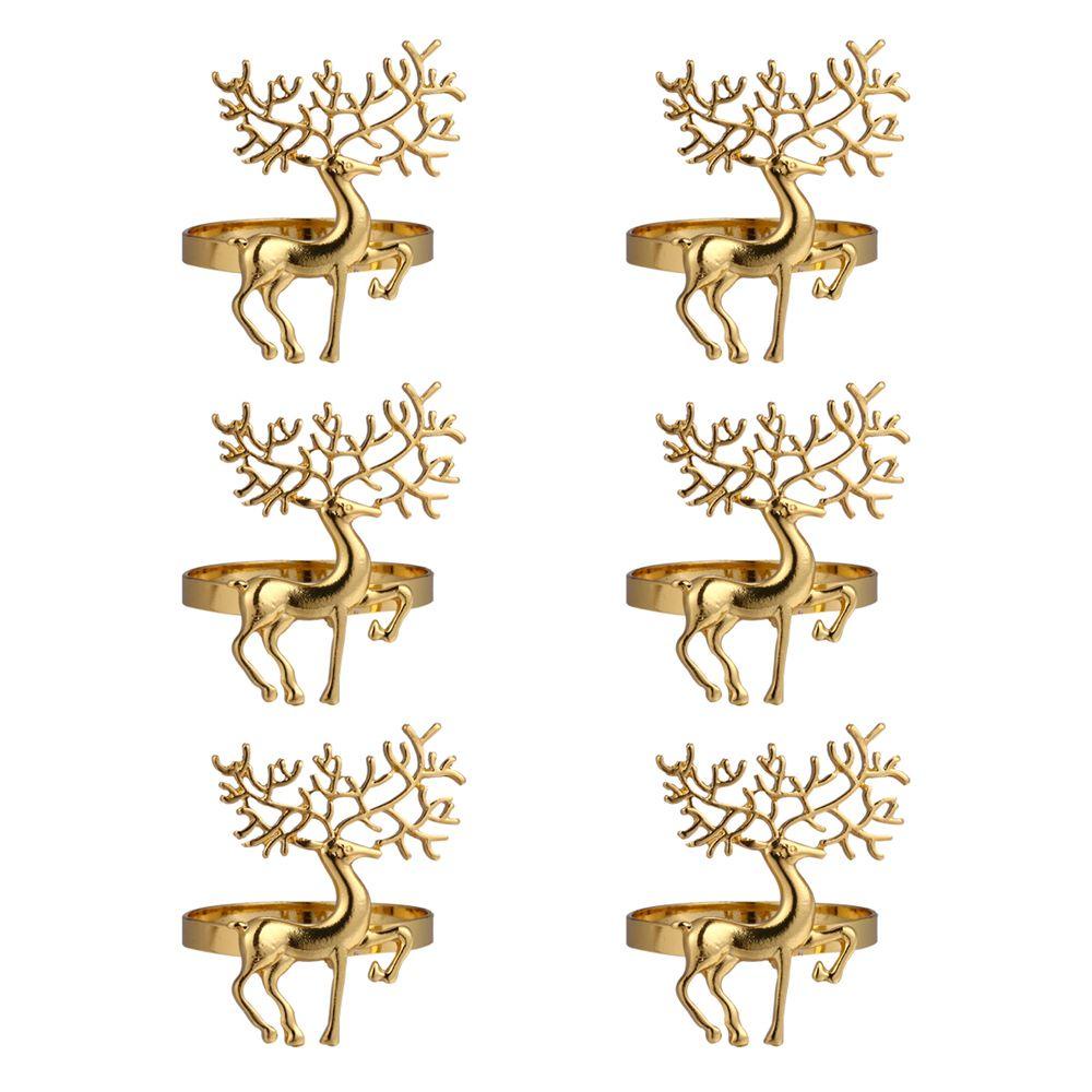 Set 1 / 6 Giá Đỡ Khăn Ăn Bằng Gỗ Họa Tiết Giáng Sinh Dễ Thương Độc Đáo Trang Trí Nhà Cửa / Quán Bar / Tiệc Cưới