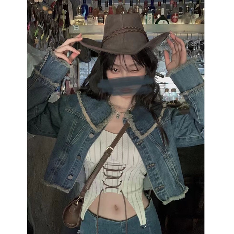 IMAODOU Bộ Áo Khoác + Chân Váy Xẻ Tà Xinh Xắn Theo Phong Cách Mùa Thu Retro Dành Cho Nữ