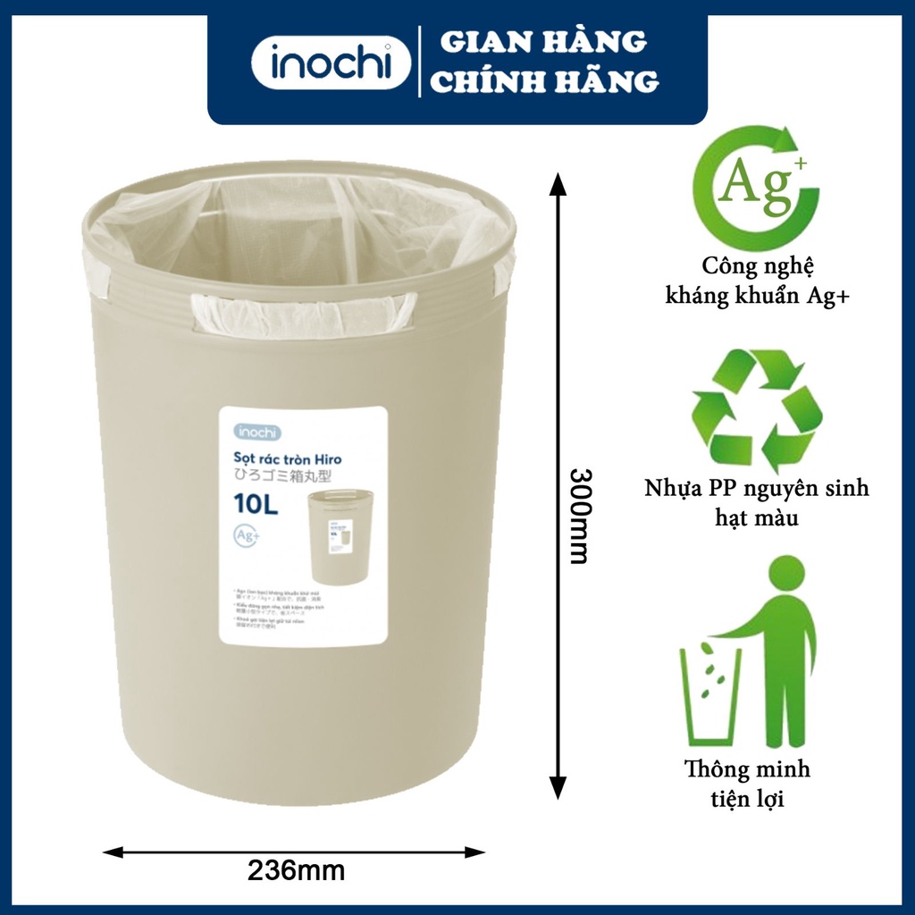 Sọt rác 10 Lít -Thùng Rác Thông Minh -Thùng Rác Đa năng - thùng rác Nhựa Tròn, sọt rác nhựa ,Inochi
