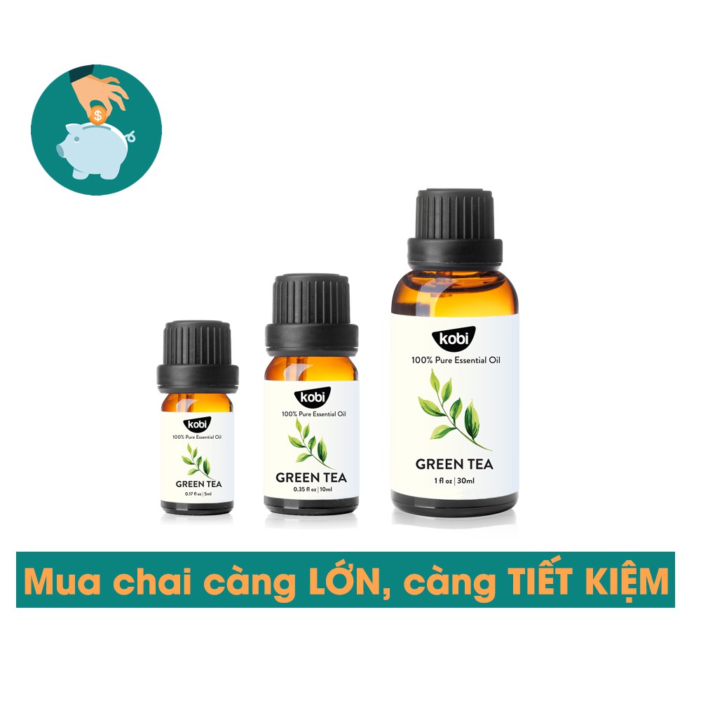 Tinh dầu Trà Xanh Kobi Green Tea essential oil giúp chăm sóc da hiệu quả - 5ml
