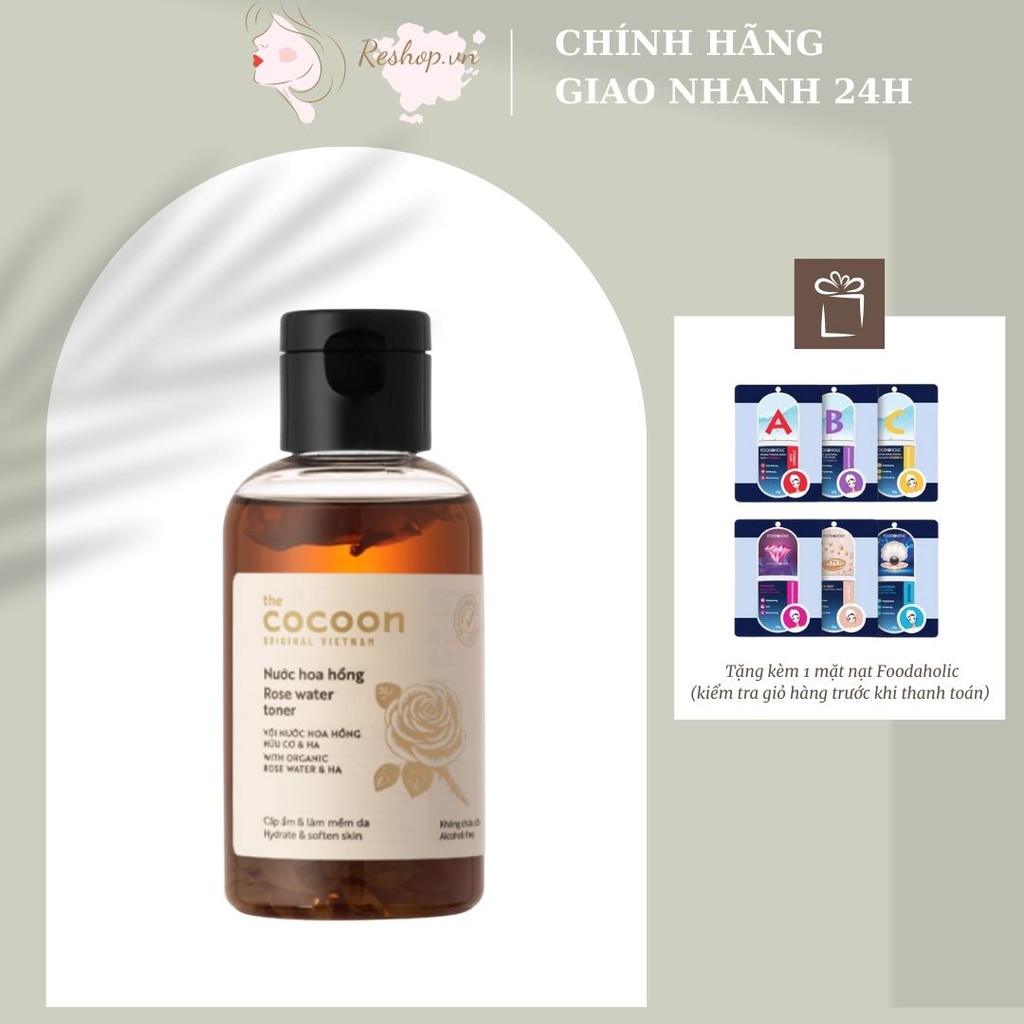 Nước hoa hồng (toner) Cocoon cấp ẩm &amp; làm mềm da 140ml