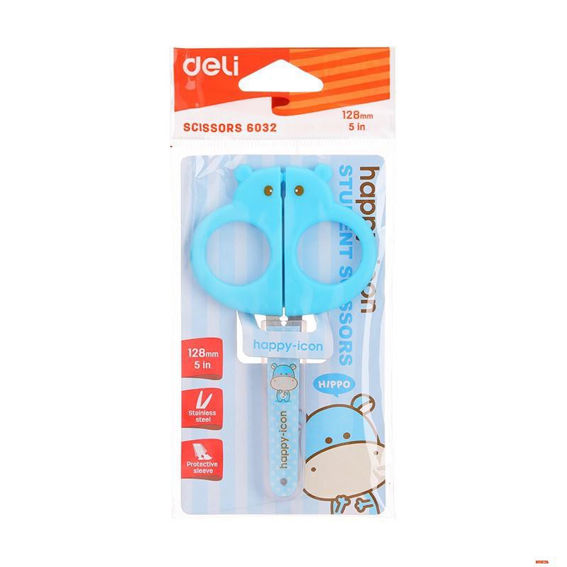 Kéo Thủ Công Học Sinh Có Nắp Đậy 5 Inch DELI | E6032