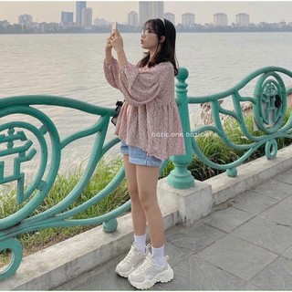 ÁO HOA peplum NHÍ 10357
