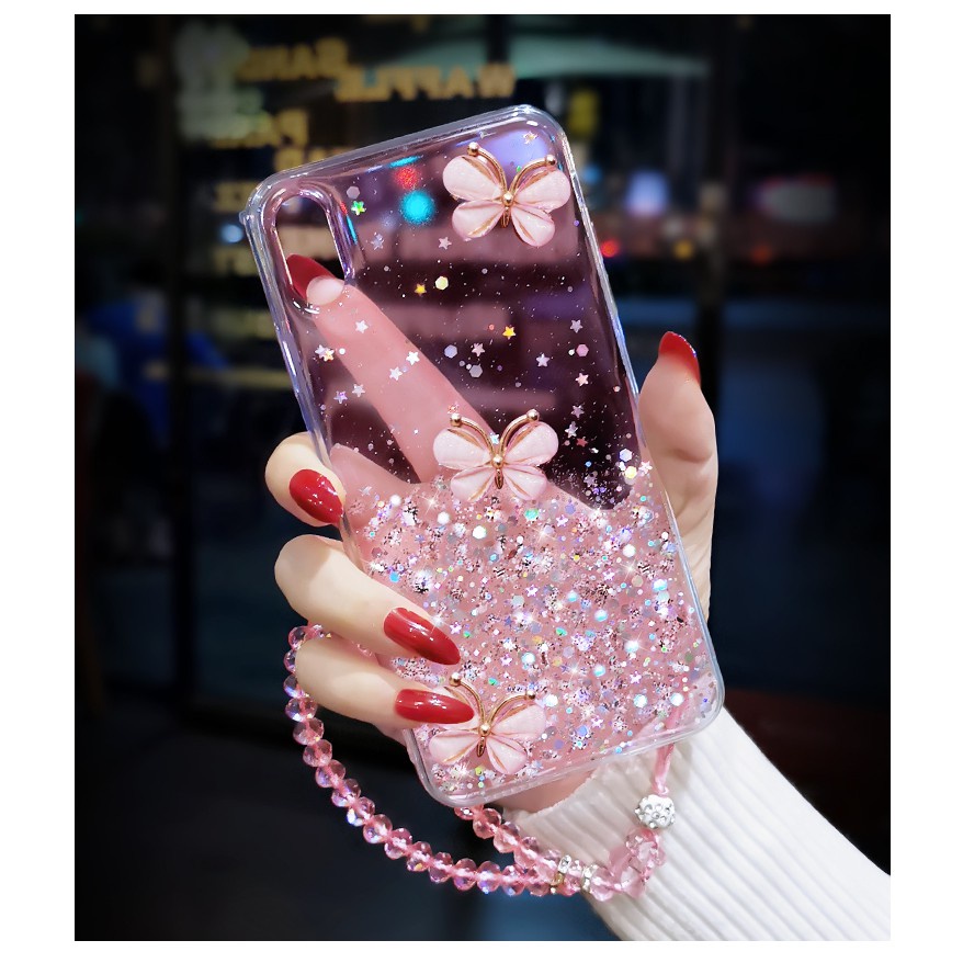 Huawei Honor 10 7X 7A Y6P Y6S Y5P Y7P Y9 Y7 Y5 Y6 Prime lite 2018 2019  P40 Pro+ Soft Glitter Buttfly Phone Case Clear Cover