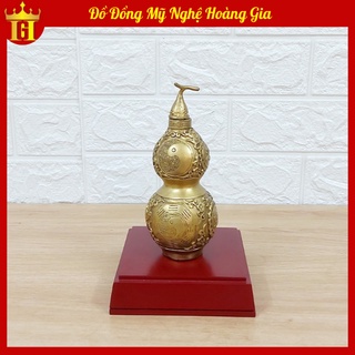 Hồ lô đồng phong thủy chạm bát quái 17cm