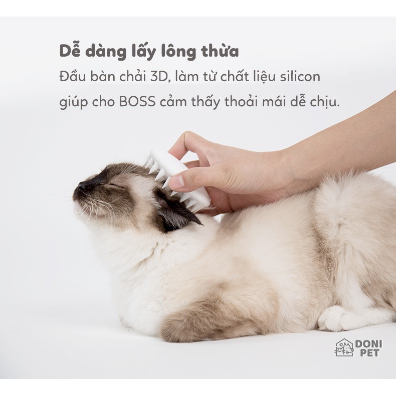 Lược chải lông thừa + massage cho chó mèo - chất liệu cao su silicon mềm