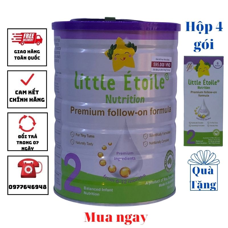 Sữa bột ngôi sao nhỏ max biocare Little etoile nutrition premium infant formula hàng nhập khẩu úc số 2 hôp 800g